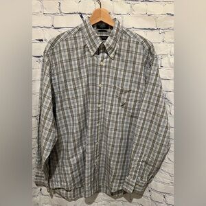 Men's Nautica Cotton Plaid Button Down Shirt Size large